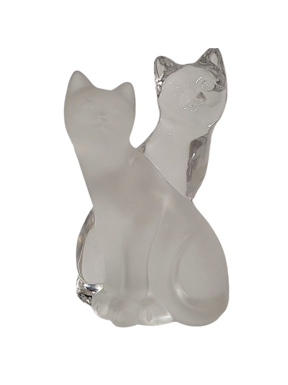 Lenox Fine Crystal - Two Cats Figurine Frosted/Glass "Graceful Embrace"